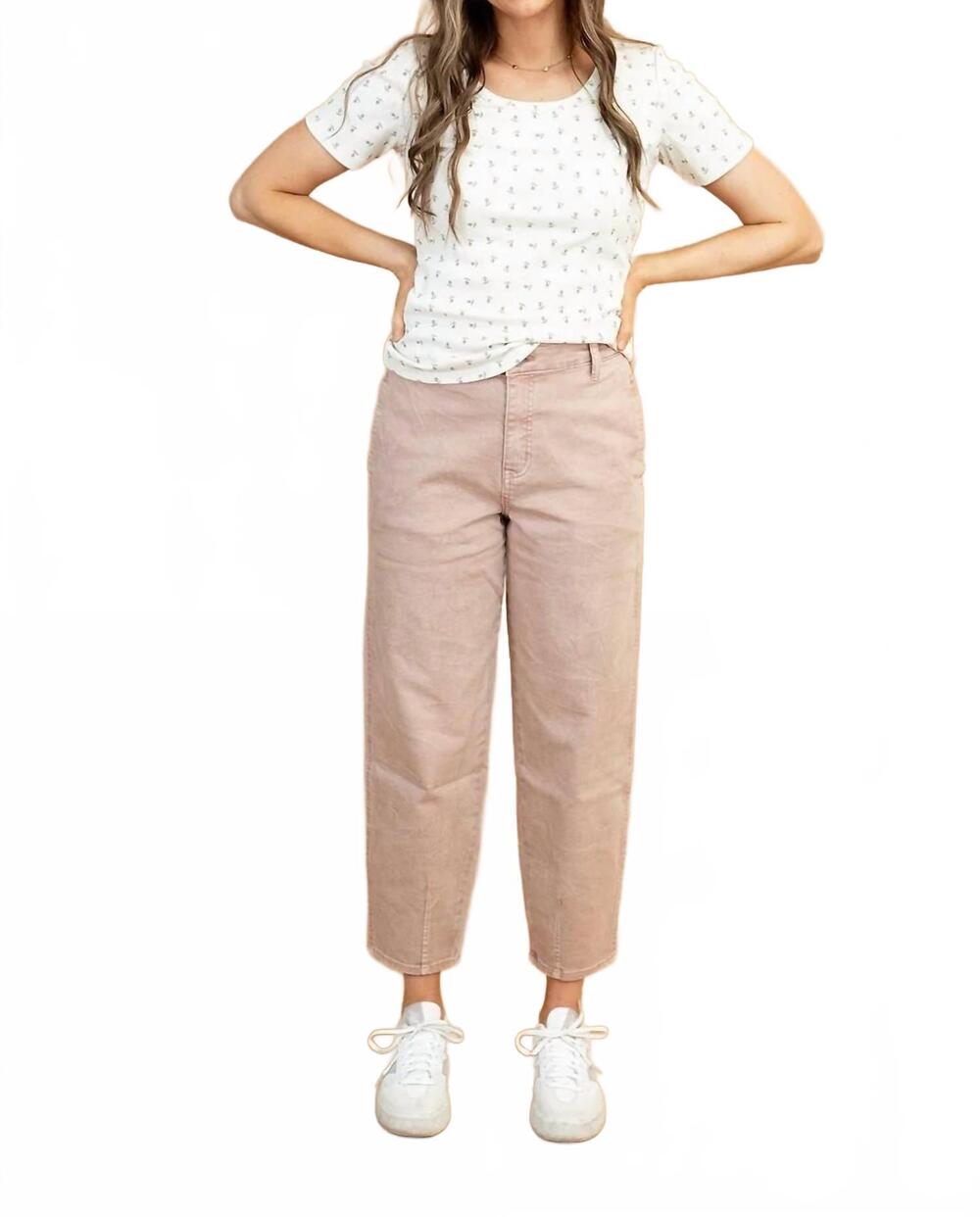 NEW FLYING MONKEY revie high rise and cropped ankle length barrel jeans in dusty